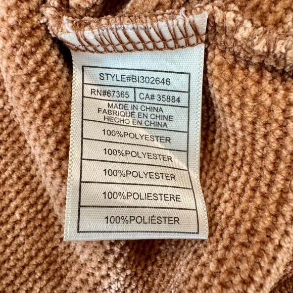 BB Dakota Brown Crushed Velvet Batwing Open‎ Front Hooded Casual Cardigan, M - Picture 8 of 10